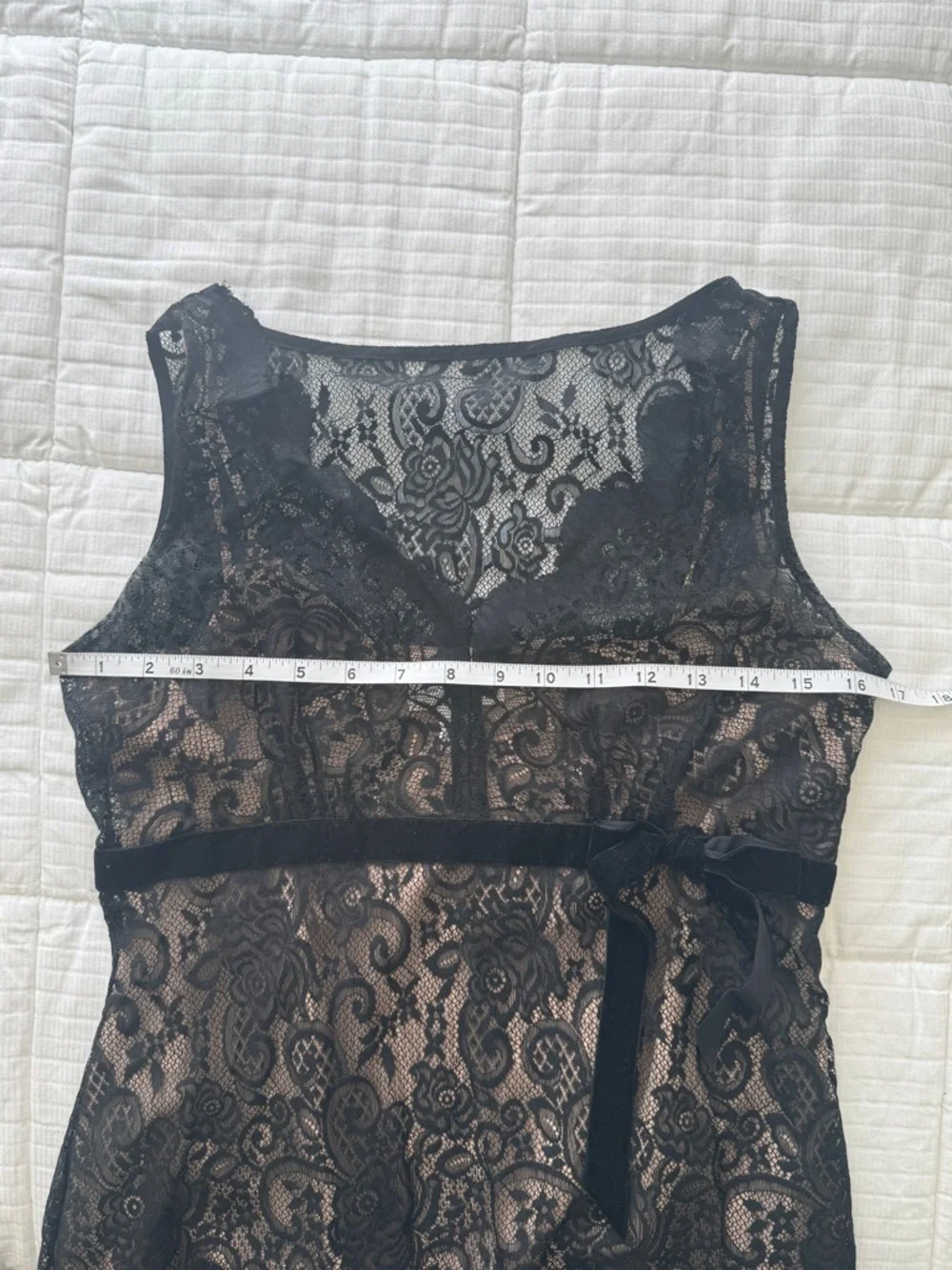 Ann Taylor Loft petites black lace blouse and skirt set, size 6P